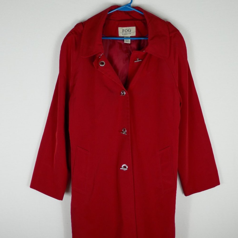 Red London Fog Raincoat Size XL